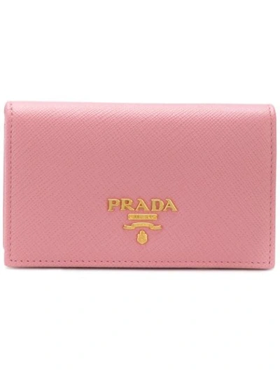 Prada Foldover Top Cardholder - Pink In Pink