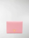 Prada Bifold Wallet With Logo In Pink