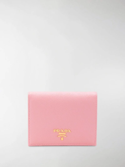 Prada Bifold Wallet With Logo In Pink