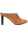 Joseph Round Toe Backless Mules In Brown