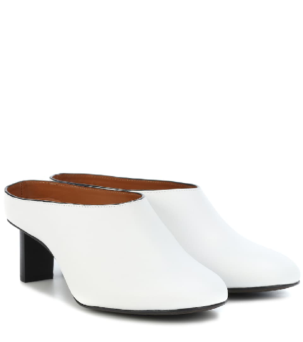 white backless mules