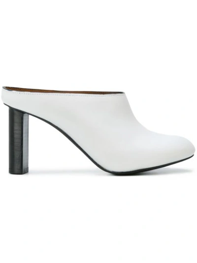 Joseph Round Toe Backless Mules In White