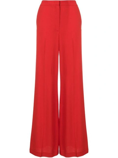 Msgm Palazzo Trousers In Red