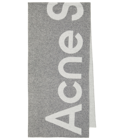 Acne Studios Toronty Intarsia Wool-blend Scarf In Grey