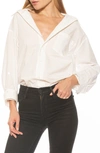 Alexia Admor Amber Classic Boyfriend Fit Button-up Shirt In Ivory