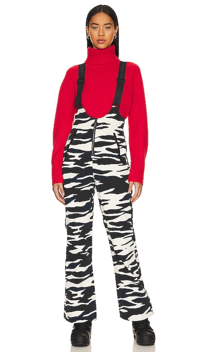 Holden Zebra-print Flared Ski Salopettes In Blk/wht