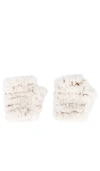 Jocelyn Mandy Faux Fur Fingerless Mittens In Ivory