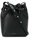 Mansur Gavriel Mini Mini Metallic Bucket Bag In Black