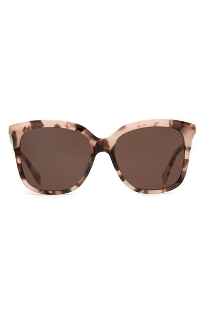Mohala Eyewear Keana Traditional 54mm Polarized Square Sunglasses In Cherry Blossom Tortoise
