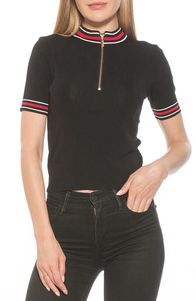 Alexia Admor Phoebe Short Sleeve Turtle Neck Sweater In Black