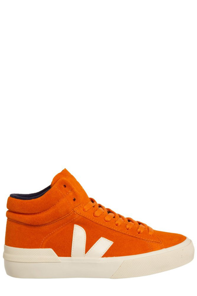 Veja Minatour Suede High-top Sneakers In Orange