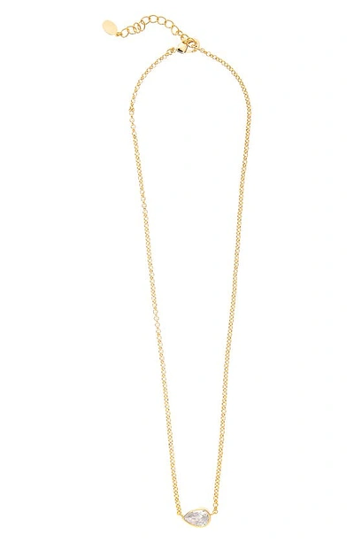 Rivka Friedman Pear Cut Cz Necklace In 18k Gold Clad