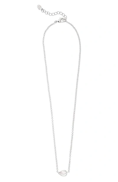 Rivka Friedman Rhodium Plated Cz Pendant Necklace In White Rhodium Clad