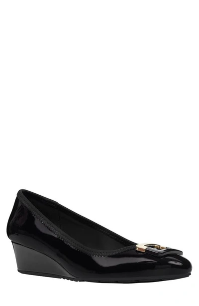 Bandolino Wedge Pump In Black Patent - Xbl19