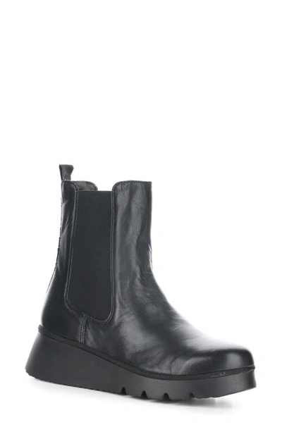 Fly London Paty Wedge Chelsea Boot In 000 Black Soft