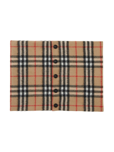 Burberry Kids' Vintage Check-pattern Cashmere Scarf In Archive Beige
