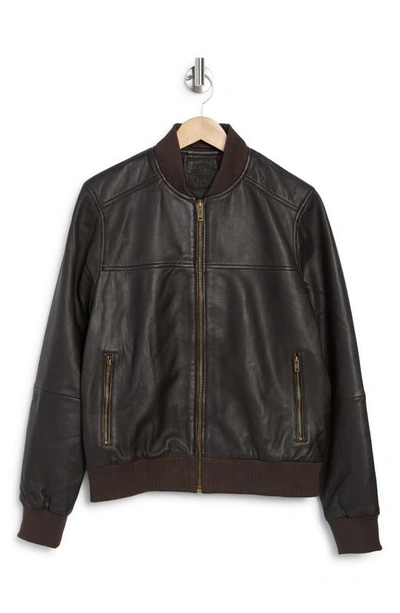 Rodd & Gunn Clova Bay Leather Jacket In Chocolate