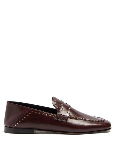 Isabel Marant Fezzy Collapsible-heel Leather Loafers In Burgundy