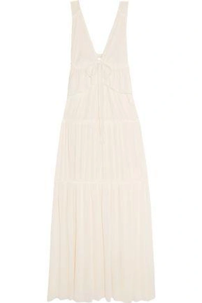 See By Chloé Tiered Voile Maxi Dress In Ecru