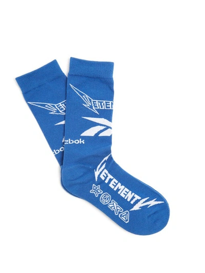 Vetements X Reebok Printed Socks With Cotton In Blue