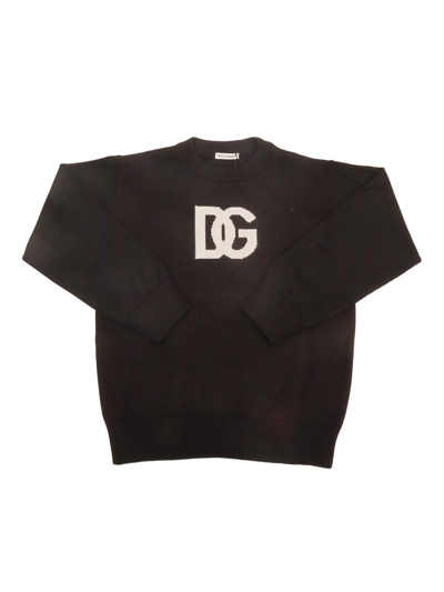 Dolce & Gabbana Kids' Logo Wool Sweater In Combined Colour