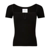 Galvan Freya Short-sleeve Knit Top In Black