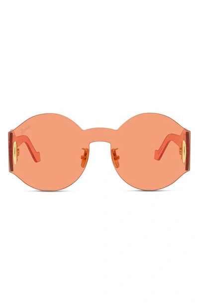 Loewe Round Nylon Shield Sunglasses In Shiny Orange / Roviex