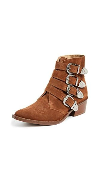 Toga Buckled Booties In Cognac