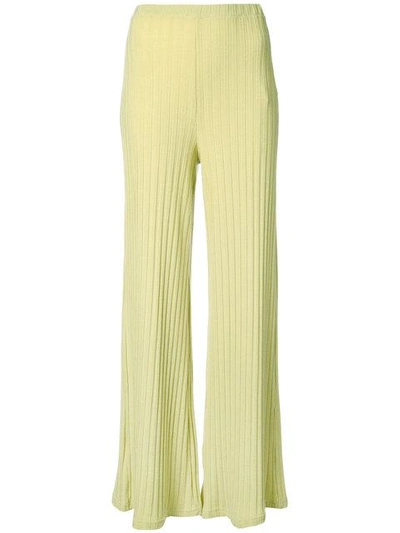 Simon Miller Ribbed Flared Trousers In Yellow