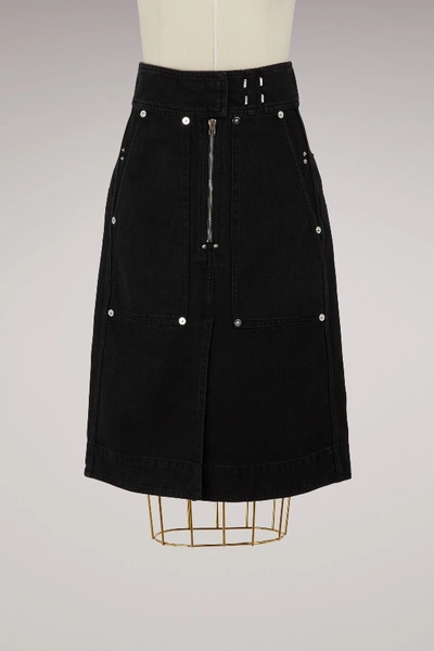 Isabel Marant Nancy Cotton Skirt In Faded Black