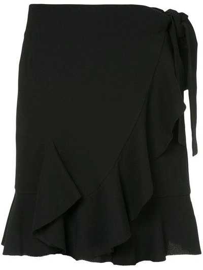 Goen J Ruffle-trimmed Wrap Skirt In Black