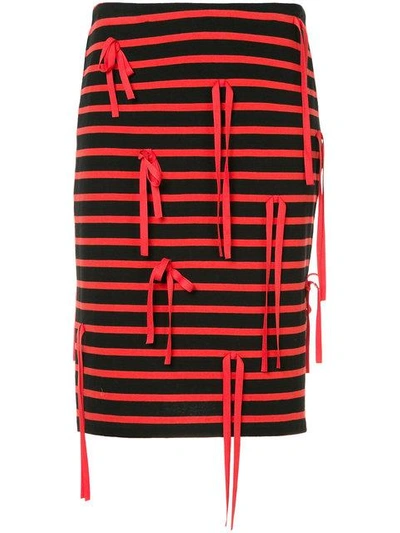 Goen J  Ribbon-embellished Jersey Skirt In Red