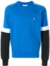 Ami Alexandre Mattiussi Tricolour Sweatshirt In Blue