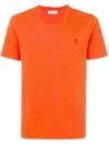 Ami Alexandre Mattiussi Ami De Coeur Orange Cotton T-shirt