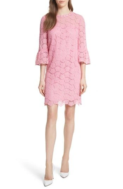 Kate Spade Bloom Flower Bell-sleeve Lace Dress In Parisian Pink | ModeSens