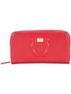 Ferragamo Gancini City Leather Continental Wallet In Red