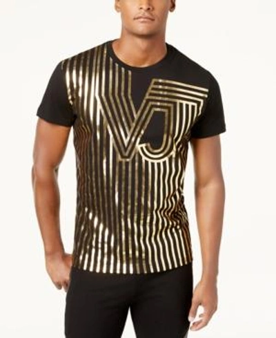 Versace Men's Graphic-print T-shirt In Black/gold