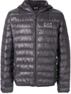 Ea7 Padded Logo Jacket In Grey