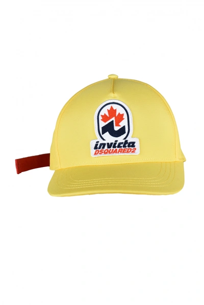 Dsquared2 Invicta Logo Patch Nylon Cap In Yellow