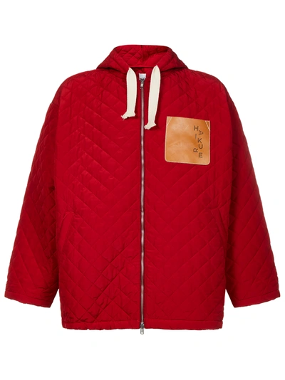 Haikure Quilted Drawstring Jacket In Red