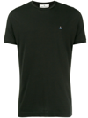 Vivienne Westwood Embroidered-logo Knitted Polo Shirt In Black