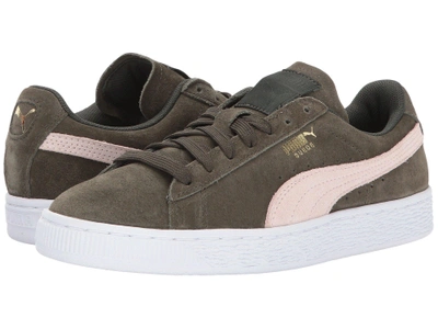Puma Suede Classic In Forest Night/veiled Rose/ White | ModeSens