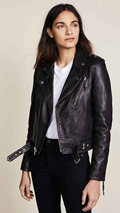 Blk Dnm Leather Jacket 8 Lightweight Leather, Black
