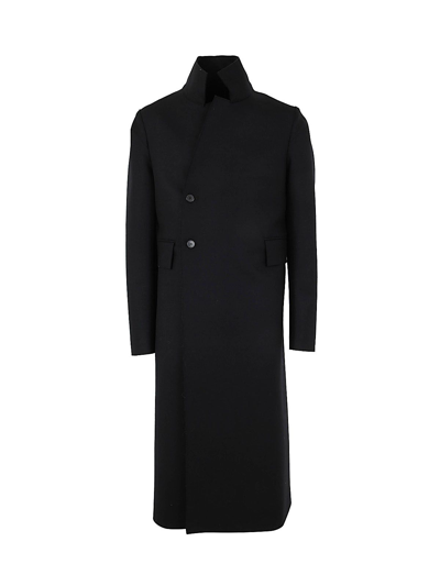 Sapio Double Breasted Coat In Black