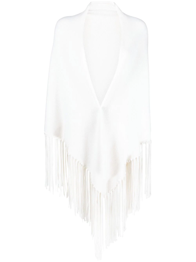 Malo Fringed Cashmere Cape In Margherita