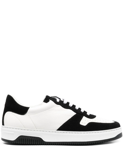 Tagliatore Leather And Suede Low-top Sneakers In Bianco