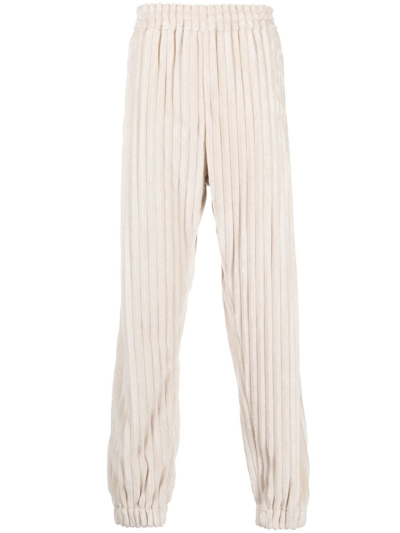 Msgm Corduroy Straight-leg Trousers In Multi-colored
