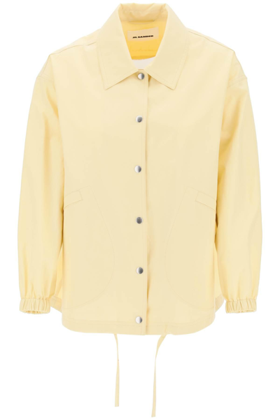 Jil Sander Logo-print Shirt Jacket In Yellow