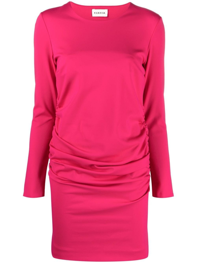 P.a.r.o.s.h Gathered-detail Long-sleeve Dress In Rosa