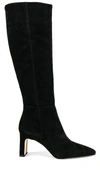 Sam Edelman Sylvia Pointed-toe Dress Boots Women's Shoes In Black
